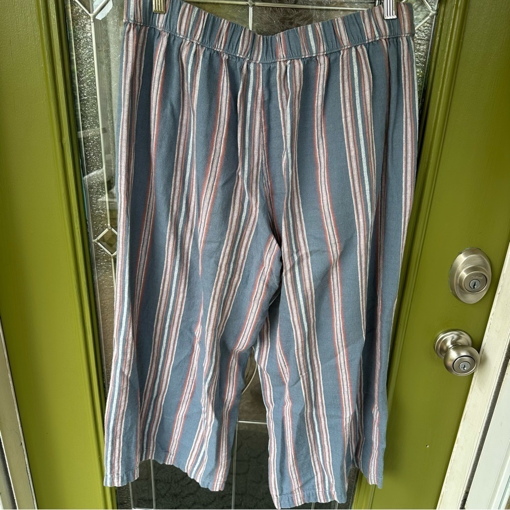 A.N.A. Wide Leg Linen Blend Pull On Casual Pants Women’s Large Pockets Cropped - Picture 6 of 8